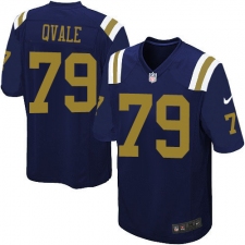 Men's Nike New York Jets #79 Brent Qvale Limited Navy Blue Alternate NFL Jersey