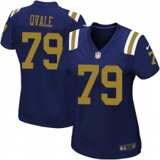 Women's Nike New York Jets #79 Brent Qvale Limited Navy Blue Alternate NFL Jersey