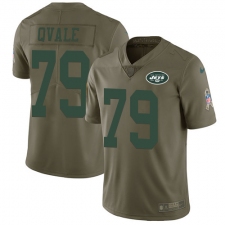 Youth Nike New York Jets #79 Brent Qvale Limited Olive 2017 Salute to Service NFL Jersey