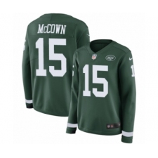 Women's Nike New York Jets #15 Josh McCown Limited Green Therma Long Sleeve NFL Jersey