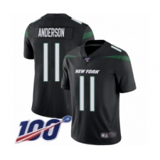 Men's New York Jets #11 Robby Anderson Black Alternate Vapor Untouchable Limited Player 100th Season Football Jersey