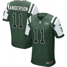 Men's Nike New York Jets #11 Robby Anderson Elite Green Home Drift Fashion NFL Jersey