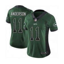 Women's Nike New York Jets #11 Robby Anderson Limited Green Rush Drift Fashion NFL Jersey