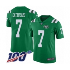 Men's New York Jets #7 Chandler Catanzaro Limited Green Rush Vapor Untouchable 100th Season Football Jersey