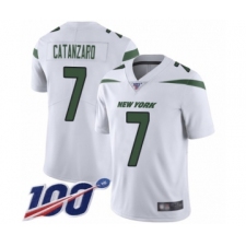 Men's New York Jets #7 Chandler Catanzaro White Vapor Untouchable Limited Player 100th Season Football Jersey