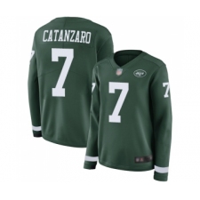 Women's New York Jets #7 Chandler Catanzaro Limited Green Therma Long Sleeve Football Jersey