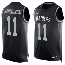 Men's Nike Oakland Raiders #11 Sebastian Janikowski Limited Black Player Name & Number Tank Top NFL Jersey