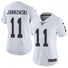 Women's Nike Oakland Raiders #11 Sebastian Janikowski Elite White NFL Jersey