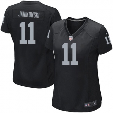 Women's Nike Oakland Raiders #11 Sebastian Janikowski Game Black Team Color NFL Jersey