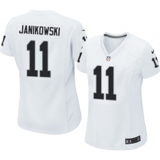 Women's Nike Oakland Raiders #11 Sebastian Janikowski Game White NFL Jersey