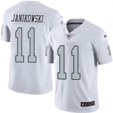 Youth Nike Oakland Raiders #11 Sebastian Janikowski Elite White Rush Vapor Untouchable NFL Jersey