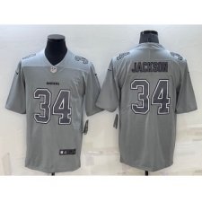 Men's Las Vegas Raiders #34 Bo Jackson Grey Atmosphere Fashion 2022 Vapor Untouchable Stitched Limited Jersey