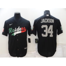 Men's Oakland Raiders #34 Bo Jackson Black Mexico Nike Limited Jersey