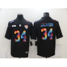 Men's Oakland Raiders #34 Bo Jackson Rainbow Version Nike Limited Jersey