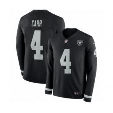 Men's Nike Oakland Raiders #4 Derek Carr Limited Black Therma Long Sleeve NFL Jersey
