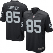 Men's Nike Oakland Raiders #85 Derek Carrier Game Black Team Color NFL Jersey