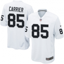 Men's Nike Oakland Raiders #85 Derek Carrier Game White NFL Jersey