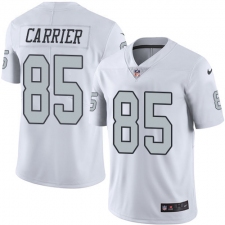 Men's Nike Oakland Raiders #85 Derek Carrier Limited White Rush Vapor Untouchable NFL Jersey