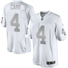 Women's Nike Oakland Raiders #4 Derek Carr Limited White Platinum NFL Jersey