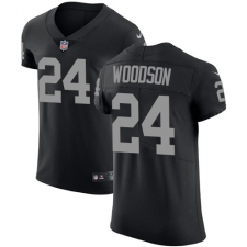 Men's Nike Oakland Raiders #24 Charles Woodson Black Team Color Vapor Untouchable Elite Player NFL Jersey