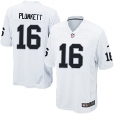 Men's Nike Oakland Raiders #16 Jim Plunkett Game White NFL Jersey