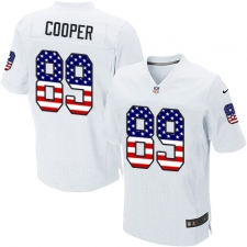 Men's Nike Oakland Raiders #89 Amari Cooper Elite White Road USA Flag Fashion NFL Jersey