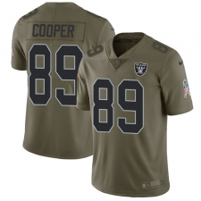 Youth Nike Oakland Raiders #89 Amari Cooper Limited Olive 2017 Salute to Service NFL Jersey