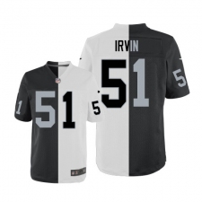 Men's Nike Oakland Raiders #51 Bruce Irvin Elite Black/White Split Fashion NFL Jersey
