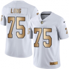 Men's Nike Oakland Raiders #75 Howie Long Limited White/Gold Rush NFL Jersey