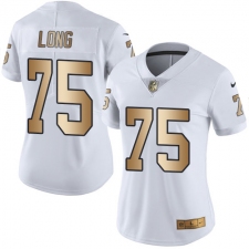 Women's Nike Oakland Raiders #75 Howie Long Limited White/Gold Rush NFL Jersey