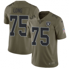 Youth Nike Oakland Raiders #75 Howie Long Limited Olive 2017 Salute to Service NFL Jersey