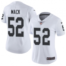 Women's Nike Oakland Raiders #52 Khalil Mack Elite White NFL Jersey