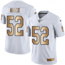 Youth Nike Oakland Raiders #52 Khalil Mack Limited White/Gold Rush NFL Jersey