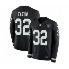 Youth Nike Oakland Raiders #32 Jack Tatum Limited Black Therma Long Sleeve NFL Jersey