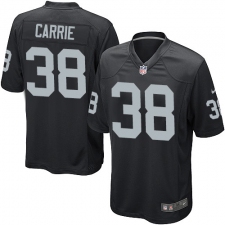 Men's Nike Oakland Raiders #38 T.J. Carrie Game Black Team Color NFL Jersey