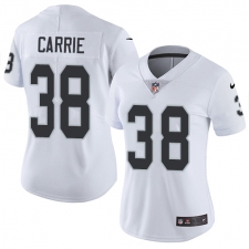Women's Nike Oakland Raiders #38 T.J. Carrie Elite White NFL Jersey