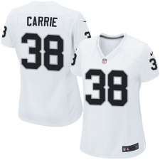 Women's Nike Oakland Raiders #38 T.J. Carrie Game White NFL Jersey