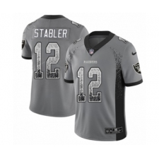 Men's Nike Oakland Raiders #12 Kenny Stabler Limited Gray Rush Drift Fashion NFL Jersey