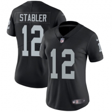Women's Nike Oakland Raiders #12 Kenny Stabler Elite Black Team Color NFL Jersey