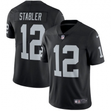 Youth Nike Oakland Raiders #12 Kenny Stabler Black Team Color Vapor Untouchable Limited Player NFL Jersey