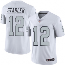 Youth Nike Oakland Raiders #12 Kenny Stabler Elite White Rush Vapor Untouchable NFL Jersey