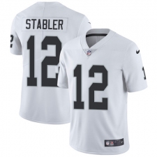 Youth Nike Oakland Raiders #12 Kenny Stabler White Vapor Untouchable Limited Player NFL Jersey