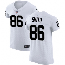 Men's Nike Oakland Raiders #86 Lee Smith White Vapor Untouchable Elite Player NFL Jersey