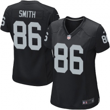Women's Nike Oakland Raiders #86 Lee Smith Game Black Team Color NFL Jersey