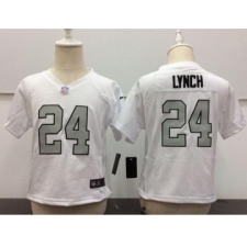 Toddler Nike Raiders #24 Marshawn Lynch White Rush Stitched NFL Elite Jersey