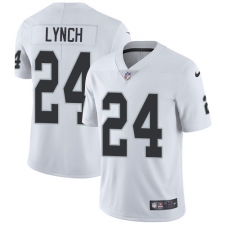 Youth Nike Oakland Raiders #24 Marshawn Lynch Elite White NFL Jersey