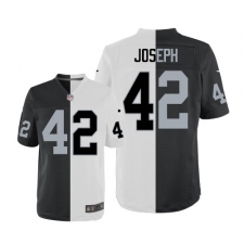 Men's Nike Oakland Raiders #42 Karl Joseph Elite Black/White Split Fashion NFL Jersey