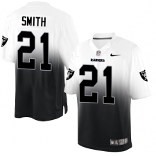 Men's Nike Oakland Raiders #21 Sean Smith Elite White/Black Fadeaway NFL Jersey