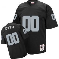 Mitchell and Ness Oakland Raiders #00 Jim Otto Black Team Color Authentic NFL Throwback Jersey