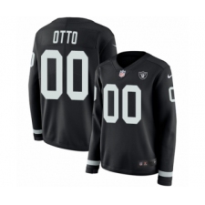 Women's Nike Oakland Raiders #00 Jim Otto Limited Black Therma Long Sleeve NFL Jersey